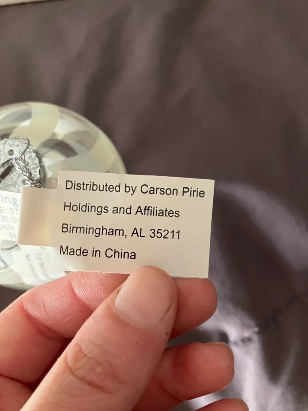 Vintage Clear Glass Christmas Ornament from Carson Pirie Scott
